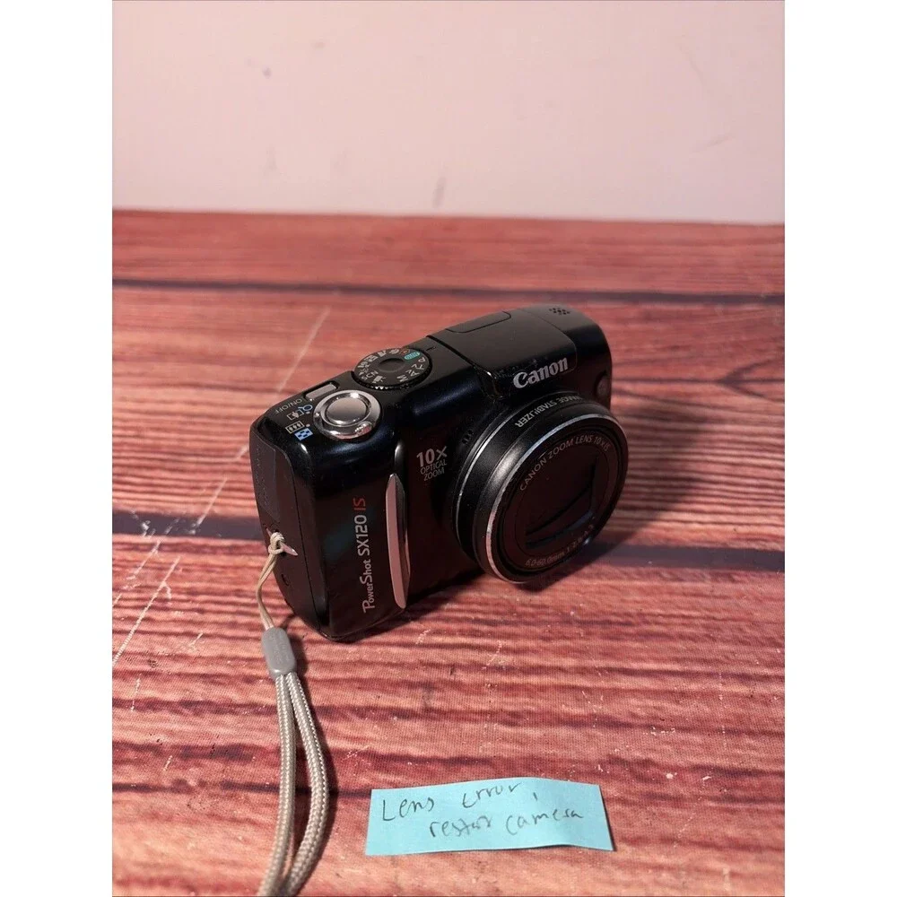 Canon PowerShot SX120 IS Digital Camera 10 MP Powers On Lens Error As Is REPAIR